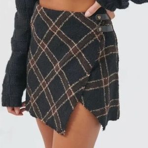 Urban Outfitters Huntley Wool Wrap Mini Skirt